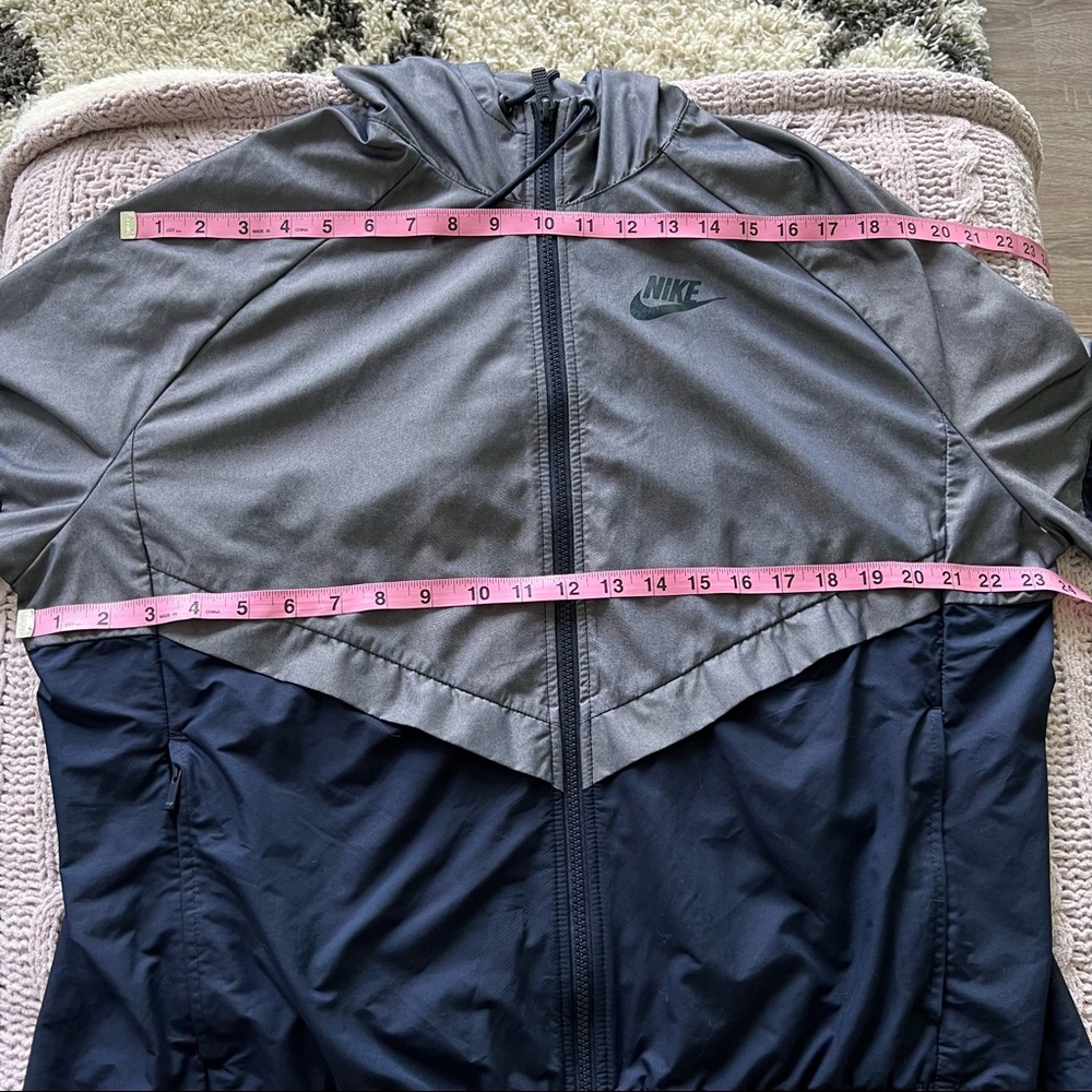 NIKE Womens Two Tone Blue Sports Windrunner Jacket with Hood Size XL - Picture 10 of 12